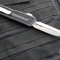 Microtech Scarab II 2024- D/E-S Double/Single Edge- Black Handle- Apocalyptic Plain Edge Blade 1180-10 AP