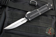 Microtech Scarab II 2024- D/E-S Double/Single Edge- Black Handle- Stonewash Plain Edge Blade 1180-10