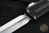 Microtech Scarab II 2024- D/E-S Double/Single Edge- Black Handle- Stonewash Plain Edge Blade 1180-10