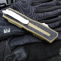 Microtech Scarab II 2024- D/E-S Double/Single Edge- OD Green Handle- Stonewash Plain Edge Blade 1180-10 OD