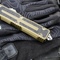 Microtech Scarab II 2024- D/E-S Double/Single Edge- OD Green Handle- Stonewash Plain Edge Blade 1180-10 OD
