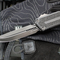 Microtech Scarab II- D/E-S Double/Single Edge-Shadow Edition- Black Finished Handle- Black DLC Plain Edge Blade 1180-1 DLCTSH