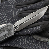 Microtech Scarab II- D/E-S Double/Single Edge-Shadow Edition- Black Finished Handle- Black DLC Plain Edge Blade 1180-1 DLCTSH
