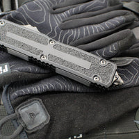 Microtech Scarab II- D/E-S Double/Single Edge-Shadow Edition- Black Finished Handle- Black DLC Plain Edge Blade 1180-1 DLCTSH
