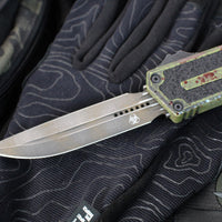 Microtech Scarab II- D/E-S Double/Single Edge- Outbreak Finished Handle- Outbreak Black Plain Edge Blade 1180-1 OBS