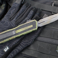Microtech Scarab II- D/E-S Double/Single Edge- Outbreak Finished Handle- Outbreak Black Plain Edge Blade 1180-1 OBS