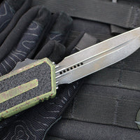 Microtech Scarab II- D/E-S Double/Single Edge- Outbreak Finished Handle- Outbreak Black Plain Edge Blade 1180-1 OBS