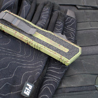 Microtech Scarab II- D/E-S Double/Single Edge- Outbreak Finished Handle- Outbreak Black Plain Edge Blade 1180-1 OBS