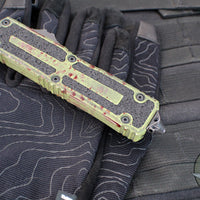Microtech Scarab II- D/E-S Double/Single Edge- Outbreak Finished Handle- Outbreak Black Plain Edge Blade 1180-1 OBS