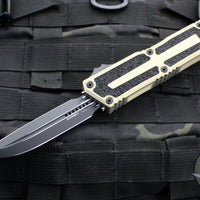 Microtech Scarab II 2024- D/E-S Double/Single Edge- Sand Finished Handle- Black Plain Edge Blade 1180-1 SN