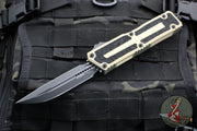 Microtech Scarab II- D/E-S Double/Single Edge- Sand Finished Handle- Black Plain Edge Blade 1180-1 SN
