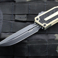 Microtech Scarab II 2024- D/E-S Double/Single Edge- Sand Finished Handle- Black Plain Edge Blade 1180-1 SN