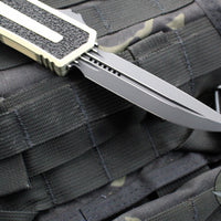 Microtech Scarab II 2024- D/E-S Double/Single Edge- Sand Finished Handle- Black Plain Edge Blade 1180-1 SN