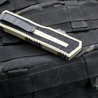 Microtech Scarab II 2024- D/E-S Double/Single Edge- Sand Finished Handle- Black Plain Edge Blade 1180-1 SN