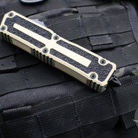 Microtech Scarab II 2024- D/E-S Double/Single Edge- Sand Finished Handle- Black Plain Edge Blade 1180-1 SN