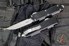 Microtech Scarab II- Gen III- Executive- D/E-S Double Edge/Single Edge- Black Handle- Stonewash Blade 1181-10
