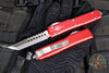 Microtech Ultratech OTF Knife- Hellhound- Red Handle- Stonewash Blade 119-10 RDS