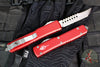 Microtech Ultratech OTF Knife- Hellhound- Red Handle- Stonewash Blade 119-10 RDS