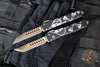 Microtech Ultratech OTF Knife Set- Hellhound & Warhound- Death Card Finished Handle- Apocalyptic Bronze Finished Blade 119-13 SETDCS