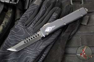 Microtech Ultratech OTF Knife- Hellhound Tanto- Black Handle- DLC Blade- Black Hardware 119-1 DLCT 2019