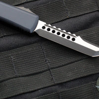 Microtech Ultratech OTF Knife- Hellhound Tanto- Black Handle- Two Tone DLC Blade- Black Hardware 119-1 DLCT 2019