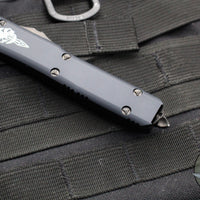 Microtech Ultratech OTF Knife- Hellhound Tanto- Black Handle- Two Tone DLC Blade- Black Hardware 119-1 DLCT 2019