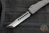 Microtech Ultratech OTF Knife- Hellhound Edge- Carbon Fiber Top- Sterile Black DLC Blade- Black Hardware 119-1 DLCTCFSH