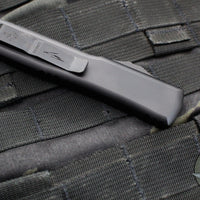 Microtech Ultratech OTF Knife- Hellhound Edge-Black Handle- Sterile Black DLC Blade- Black Hardware 119-1 DLCTSH
