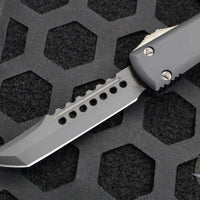 Microtech Ultratech OTF Knife- Hellhound Edge- Black Handle With No Logo- DLC Blade Black Hardware 119-1 DLCTS 01/2021 SN103