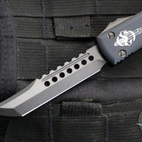 Microtech Ultratech OTF Knife- Hellhound Tanto- Black Handle- SOLID DLC Blade- Black Hardware 119-1 DLCT 2019