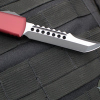 Microtech Ultratech OTF Knife- Hellhound Edge- Merlot Red Handle- Black Blade 119-1 MRS