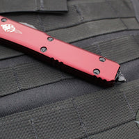 Microtech Ultratech OTF Knife- Hellhound Edge- Merlot Red Handle- Black Blade 119-1 MRS
