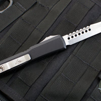 USED- Microtech Ultratech OTF Knife- Hellhound Razer- Black Handle- Stonewash Blade 119R-10 S