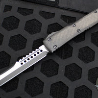 Microtech Ultratech OTF Knife- Hellhound Razer- Carbon Fiber Handle Top- Black Blade 119R-1CFS