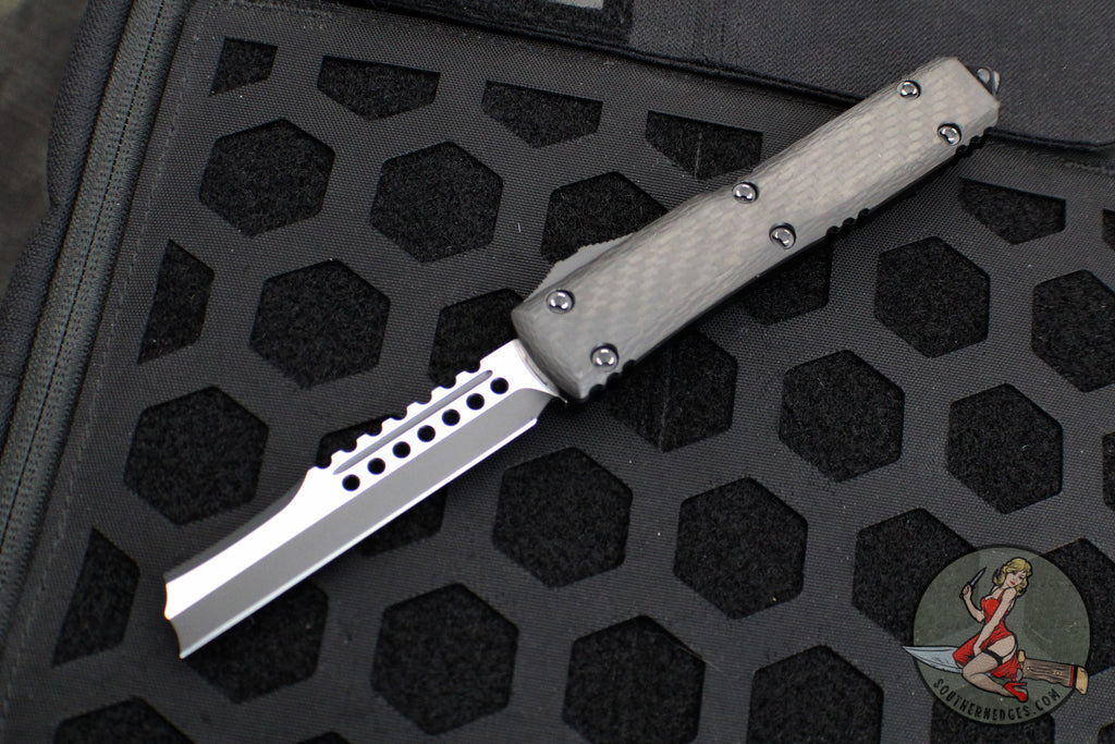 Microtech Ultratech OTF Knife- Hellhound Razer- Carbon Fiber Handle To ...