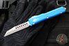 Microtech Ultratech OTF Knife- Warhound- Blue Handle- Stonewash Blade 119W-10 BLS
