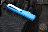 Microtech Ultratech OTF Knife- Warhound- Blue Handle- Stonewash Blade 119W-10 BLS