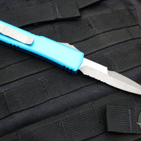 Microtech Ultratech OTF Knife- Bayonet Edge- Turquoise Handle- Apocalyptic Finished Part Serrated Blade 120-11 APTQ