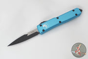 Microtech Ultratech OTF Knife- Bayonet Edge- Turquoise Handle- Black Plain Edge Blade 120-1 TQ
