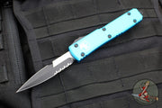 Microtech Ultratech OTF Knife- Bayonet Edge- Turquoise Handle- Black Part Serrated Blade 120-2 TQ