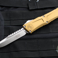 Microtech Combat Troodon Gen III OTF Knife- Interceptor Edge- Tan Handle- Stonewash Blade 1217-10 TAS Gen III 2024