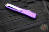 Microtech Ultratech OTF Knife- Single Edge- Purple Handle- Apocalyptic Blade 121-10 APPU