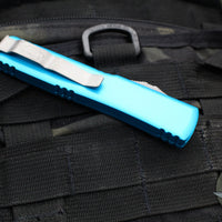 Microtech Ultratech OTF Knife- Single Edge- Turquoise Handle- Apocalyptic Part Serrated Blade 121-11 APTQ