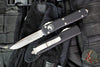 Microtech Ultratech OTF Knife- Black Handle- Stonewash Part Serrated Blade 121-11