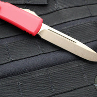 Microtech Ultratech OTF Knife- Single Edge- Red Handle- Bronzed Blade 121-13 RD