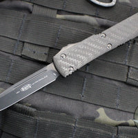 Microtech Ultratech OTF Auto Knife- Single Edge- Tactical- Carbon Fiber Top- Black DLC Finished Blade 121-1 DLCCFT 2019