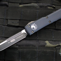 Microtech Ultratech OTF Knife- Single Edge- Tactical- Black Handle- DLC Black Blade 121-1 DLCT