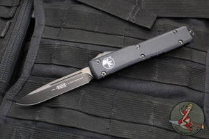 Microtech Ultratech OTF Knife- Single Edge- Tactical- Black Handle- DLC Black Blade 121-1 DLCT v2