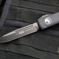 Microtech Ultratech OTF Knife- Single Edge- Tactical- Black Handle- DLC Black Blade 121-1 DLCT v2