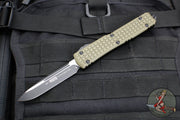 Microtech Ultratech OTF Knife- Single Edge- Frag Pattern OD Green G-10 Top- Black Plain Edge Blade 121-1 FRGTODS